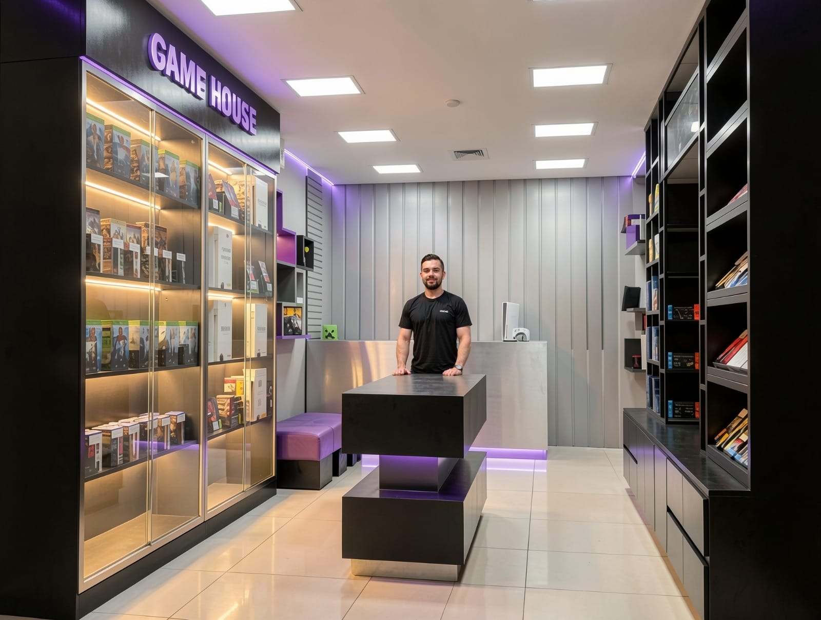 Loja conceito com layout contemporâneo